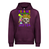 Mauve Wine Skull pour me something mister Urban Hoodie - FaDigitalArtStudio