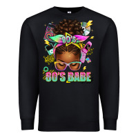 Black 80's babe afro messy bun Premium Sweatshirt - texasbilliewilder