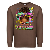 Chestnut 80's babe afro messy bun Premium Sweatshirt - texasbilliewilder