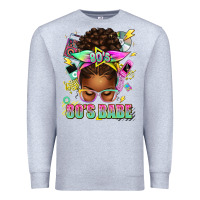 Heather Grey 80's babe afro messy bun Premium Sweatshirt - texasbilliewilder