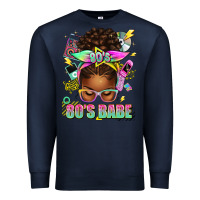 Navy 80's babe afro messy bun Premium Sweatshirt - texasbilliewilder