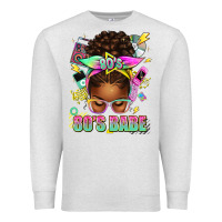Oatmeal Heather 80's babe afro messy bun Premium Sweatshirt - texasbilliewilder