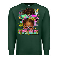 Sports Green 80's babe afro messy bun Premium Sweatshirt - texasbilliewilder