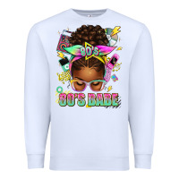 White 80's babe afro messy bun Premium Sweatshirt - texasbilliewilder