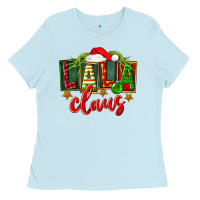 Baby Blue Christmas lala claus Ladies Tee - FaDigitalArtStudio