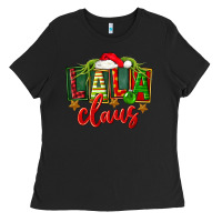 Black Christmas lala claus Ladies Tee - FaDigitalArtStudio