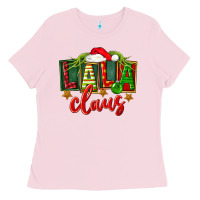 Bubblegum Pink Christmas lala claus Ladies Tee - FaDigitalArtStudio
