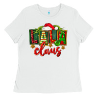 White Christmas lala claus Ladies Tee - FaDigitalArtStudio