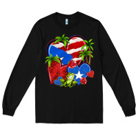 Black puerto rico hearts Long Sleeve Tee - NancyCooperArtShop
