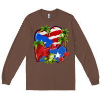 Chestnut puerto rico hearts Long Sleeve Tee - NancyCooperArtShop