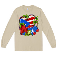 Mushroom puerto rico hearts Long Sleeve Tee - NancyCooperArtShop