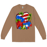 Toasted Coconut puerto rico hearts Long Sleeve Tee - NancyCooperArtShop