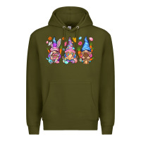 Army Green Easter gnomies Easter Day Premium Hoodie - HowdyJamesFarm