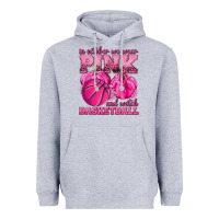 Heather Grey In October We Wear Pink and Watch Basketball Heavyweight Hoodie - texasbilliewilder