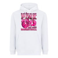 White In October We Wear Pink and Watch Basketball Heavyweight Hoodie - texasbilliewilder