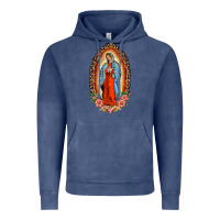 Vintage Denim our lady of guadalupe leopard and roses Vintage Hoodie - BarkalooDesign