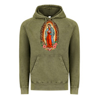 Vintage Olive our lady of guadalupe leopard and roses Vintage Hoodie - BarkalooDesign
