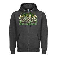 Charcoal Heather st. patrick's day skeletons drink drank drunk Zipper Hoodie - Artiststas