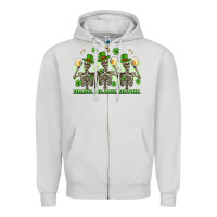 Dove Grey st. patrick's day skeletons drink drank drunk Zipper Hoodie - Artiststas