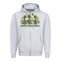 Heather Grey st. patrick's day skeletons drink drank drunk Zipper Hoodie - Artiststas