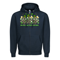 Navy st. patrick's day skeletons drink drank drunk Zipper Hoodie - Artiststas