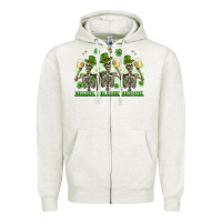 Oatmeal Heather st. patrick's day skeletons drink drank drunk Zipper Hoodie - Artiststas