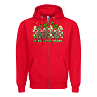 Red st. patrick's day skeletons drink drank drunk Zipper Hoodie - Artiststas