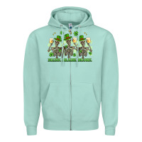 Seafoam st. patrick's day skeletons drink drank drunk Zipper Hoodie - Artiststas