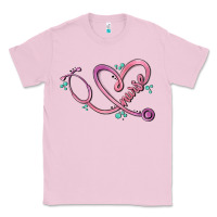 Bubblegum Pink nurse heart Classic Tee - MaliasSmallBusiness