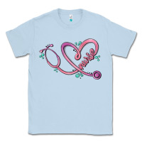 Dusty Blue nurse heart Classic Tee - MaliasSmallBusiness