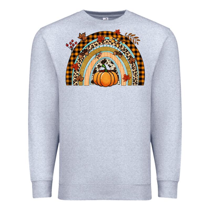 Fall Rainbow Pumpkin Premium Sweatshirt by NancyCooperArtShop | Teevron