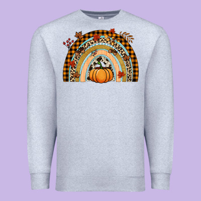 Fall Rainbow Pumpkin Premium Sweatshirt Designed By Nancycooperartshop