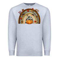 Heather Grey Fall rainbow pumpkin Premium Sweatshirt - NancyCooperArtShop