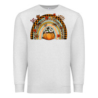 Oatmeal Heather Fall rainbow pumpkin Premium Sweatshirt - NancyCooperArtShop