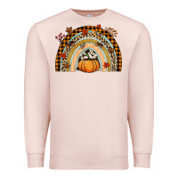 Pale Pink Fall rainbow pumpkin Premium Sweatshirt - NancyCooperArtShop