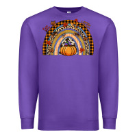 Purple Fall rainbow pumpkin Premium Sweatshirt - NancyCooperArtShop