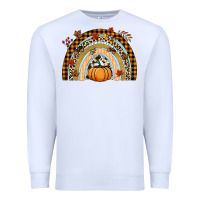 White Fall rainbow pumpkin Premium Sweatshirt - NancyCooperArtShop