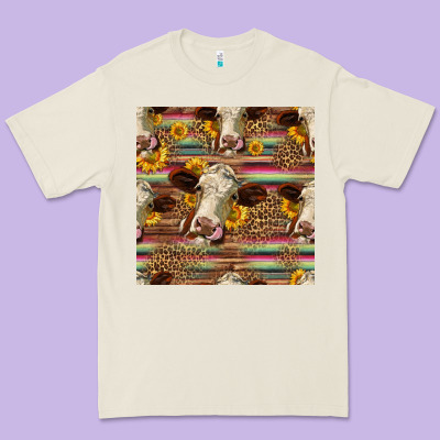 Western Hereford Cattle Seamless Pattern Premium Tee Designed By Hra Design Shop