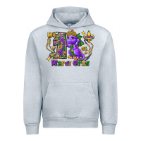 Heather Grey Dragon my first Mardi Gras Urban Hoodie - FaDigitalArtStudio