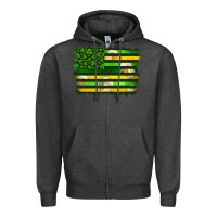 Charcoal Heather st patrick's day american flag Zipper Hoodie - Artiststas