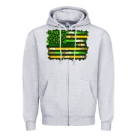 Heather Grey st patrick's day american flag Zipper Hoodie - Artiststas