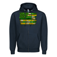 Navy st patrick's day american flag Zipper Hoodie - Artiststas