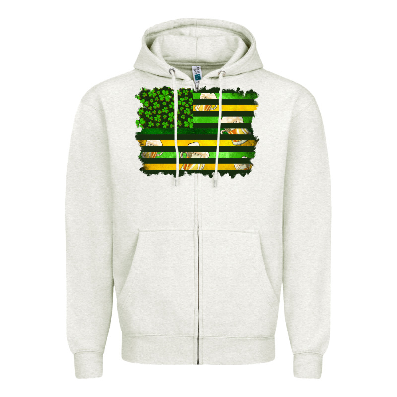 St Patrick's Day American Flag Zipper Hoodie by Artiststas | Teevron