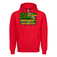 Red st patrick's day american flag Zipper Hoodie - Artiststas