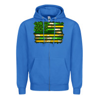 True Royal st patrick's day american flag Zipper Hoodie - Artiststas