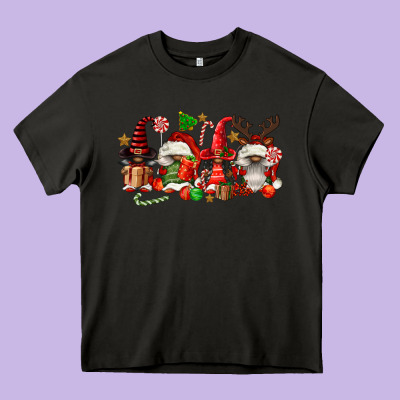 Christmas Afro Gnomies Heavy Core Tee Designed By Fadigitalartstudio