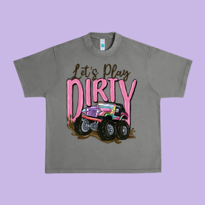 Let's Play Dirty Urban Heavy Tee Designed By Maliassmallbusiness