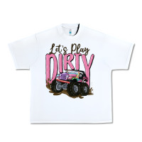 White let's play dirty Urban Heavy Tee - MaliasSmallBusiness