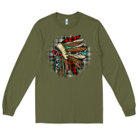 Army Green indian headdress Long Sleeve Tee - JahusDesignShop