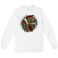 White indian headdress Long Sleeve Tee - JahusDesignShop